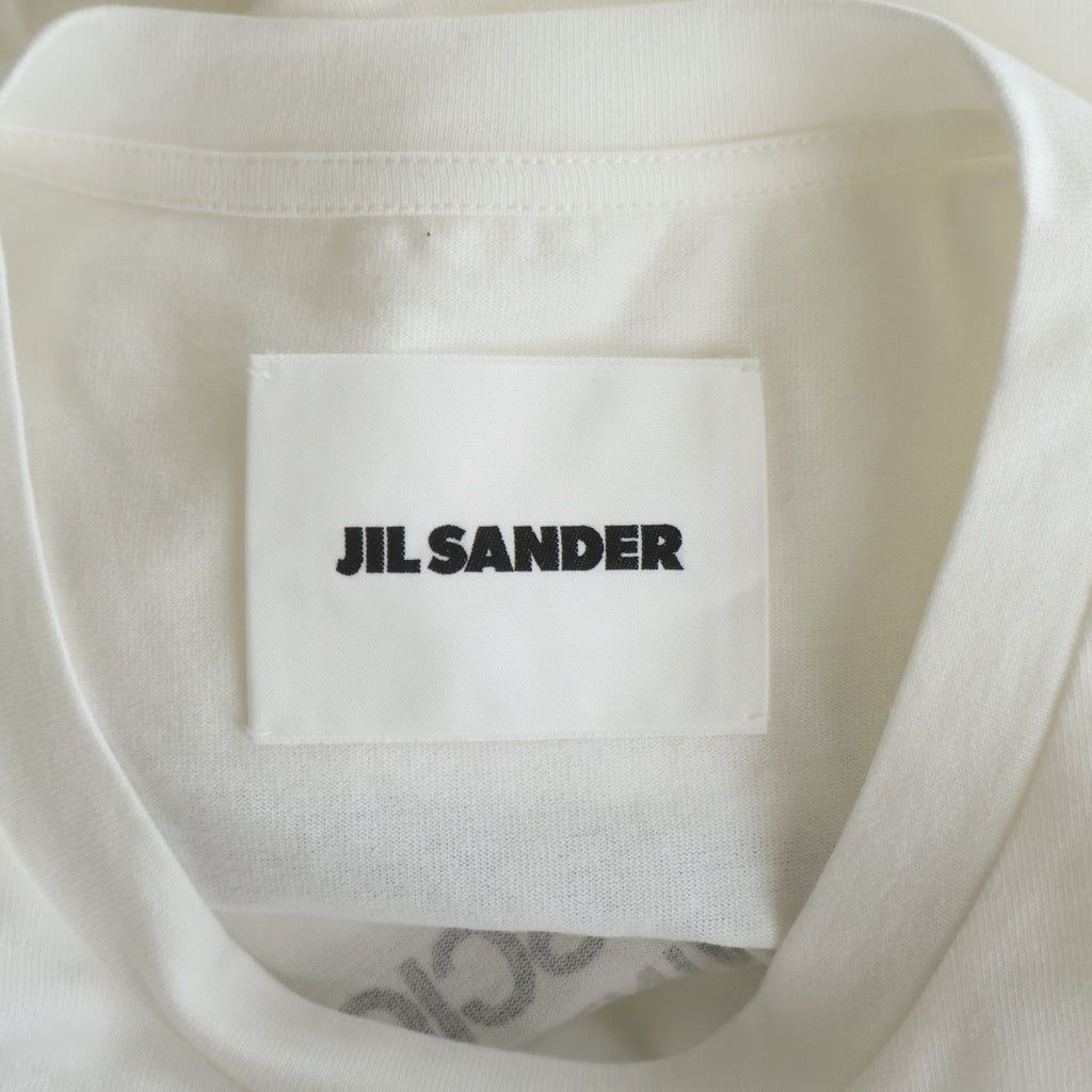 JIL SANDER(ジルサンダー) 24AW T-SHIRT LS バックロゴプリント クルーネック 長袖Tシャツ カットソー ホワイト J22GC0188 J46219