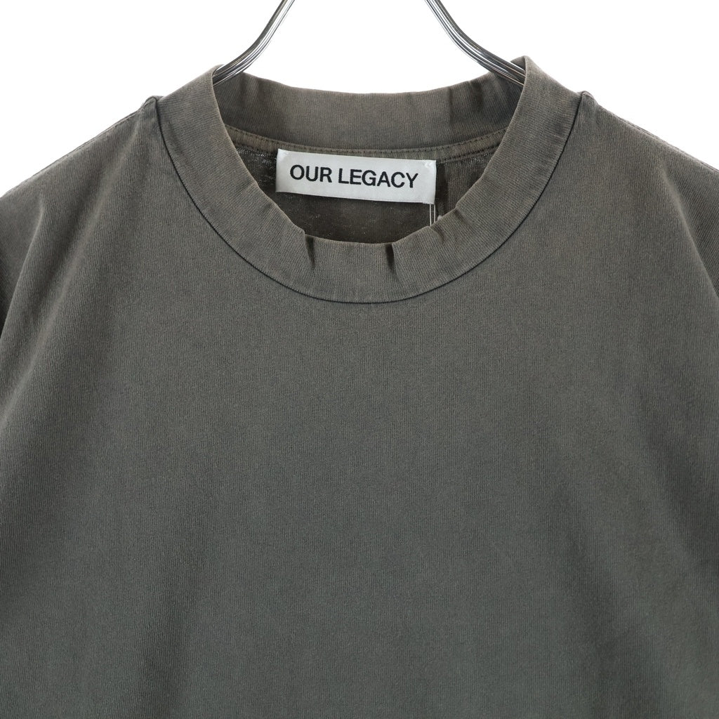 OUR LEGACY(アワーレガシー) BIG LONGSLEEVE ヴィンテージ加工 ビッグロングスリーブ クルーネック 長袖Tシャツ チャコールグレー M4246BAC