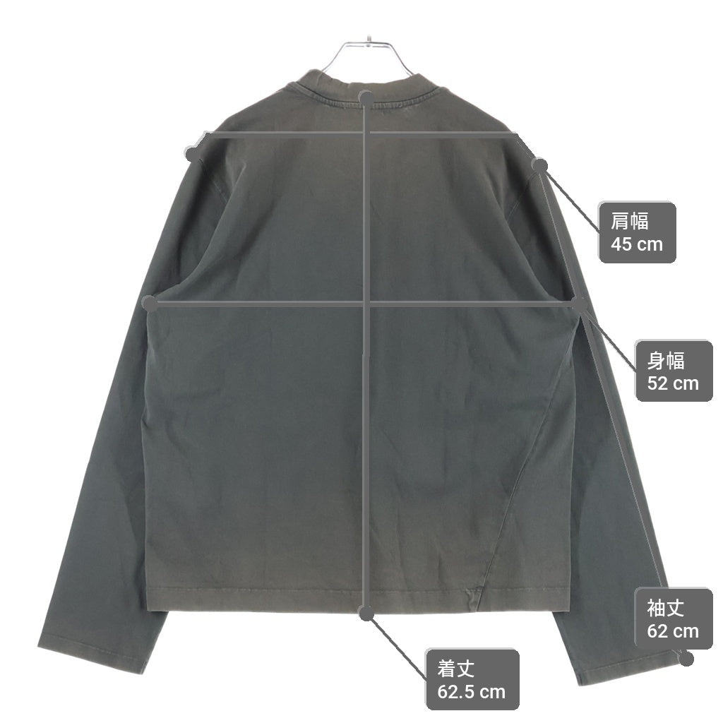 OUR LEGACY(アワーレガシー) BIG LONGSLEEVE ヴィンテージ加工 ビッグロングスリーブ クルーネック 長袖Tシャツ チャコールグレー M4246BAC