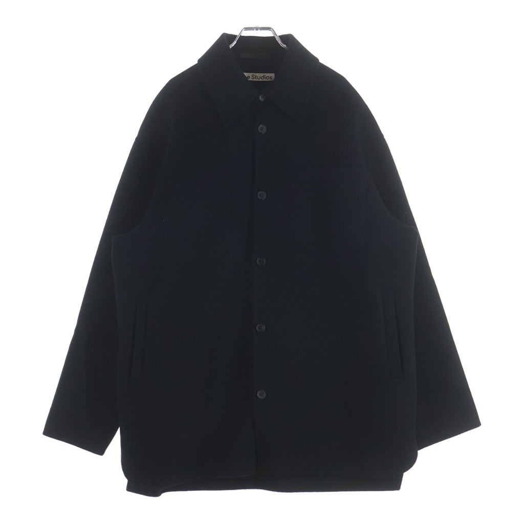 Acne Studios(アクネ ストゥディオズ) ソフトウール オーバーサイズ シャツジャケット ブラック FN-MN-OUTW000587