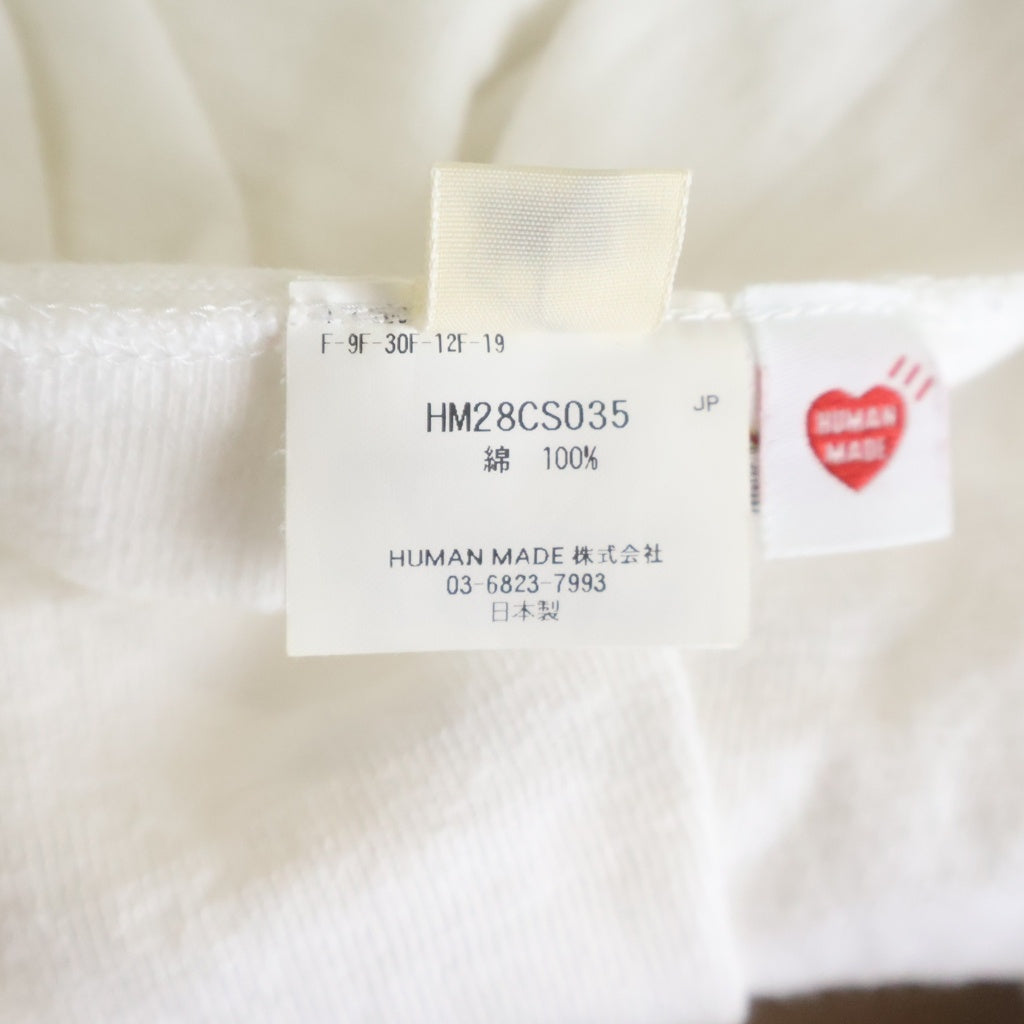 HUMAN MADE(ヒューマンメイド) GRAPHIC L/S T-SHIRT ハートロゴプリント クルーネック 長袖Tシャツ カットソー ホワイト HM28CS035
