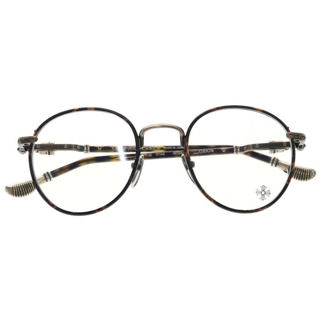 CHROME HEARTS(クロムハーツ) FIRKIN ダガーテンプル ウェリントンフレーム サングラス メガネ ブラウン/シルバー