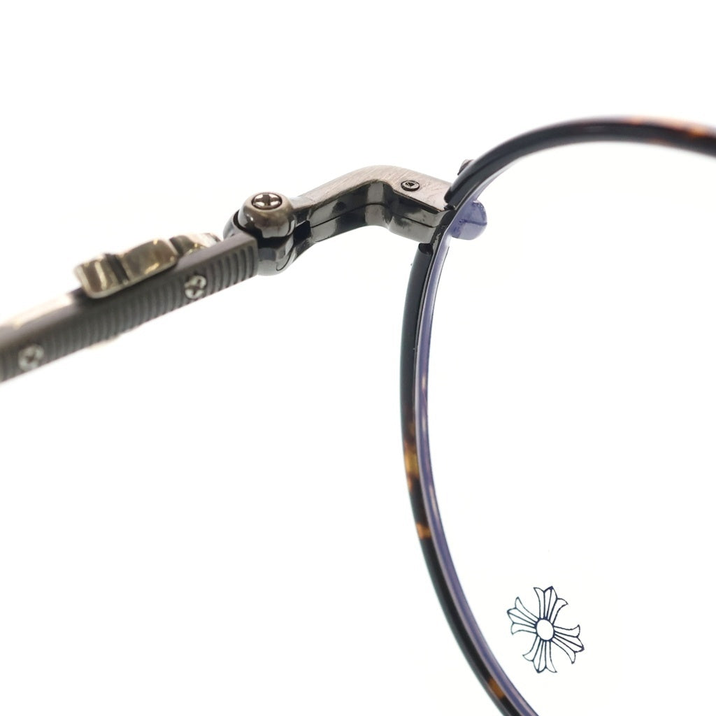 CHROME HEARTS(クロムハーツ) FIRKIN ダガーテンプル ウェリントンフレーム サングラス メガネ ブラウン/シルバー