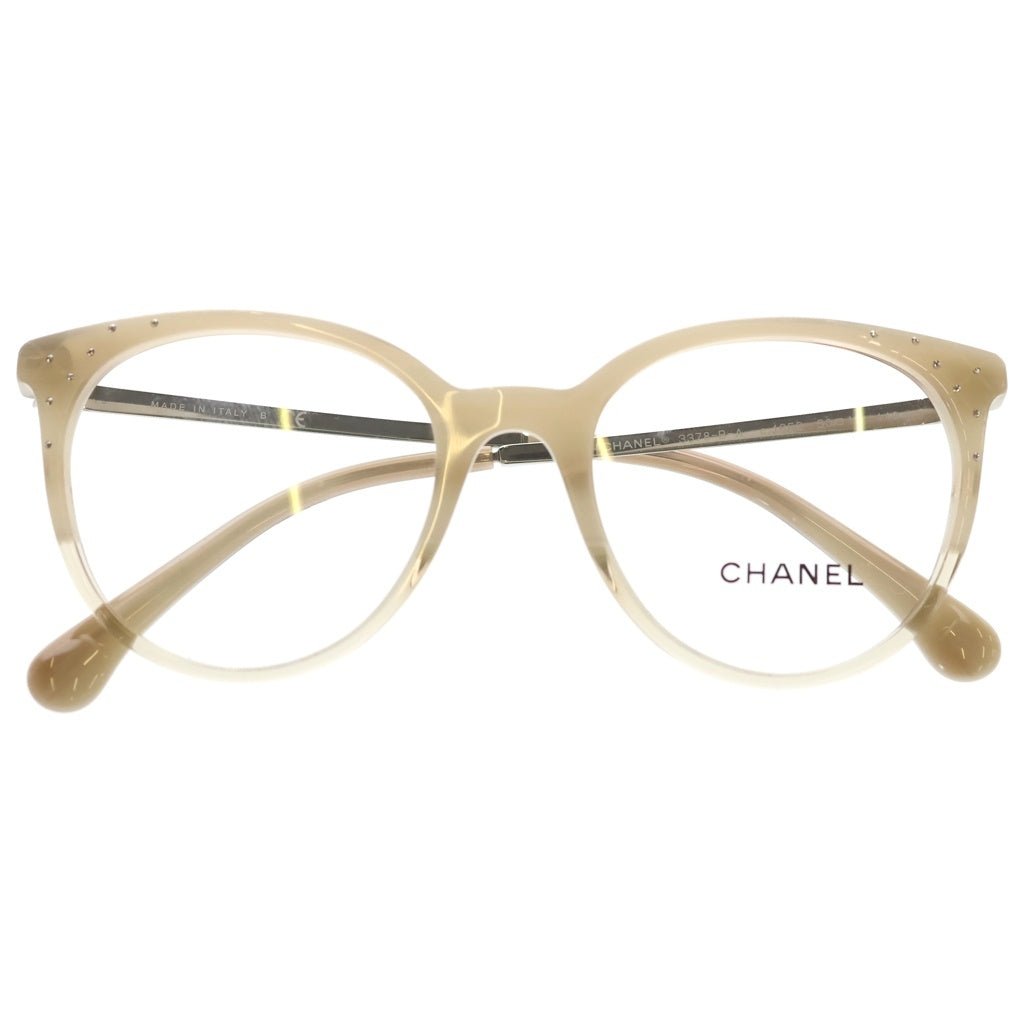 CHANEL(シャネル) 3378-B-A ウェリントンフレーム クリア マトラッセキルティング サングラス メガネ ベージュ
