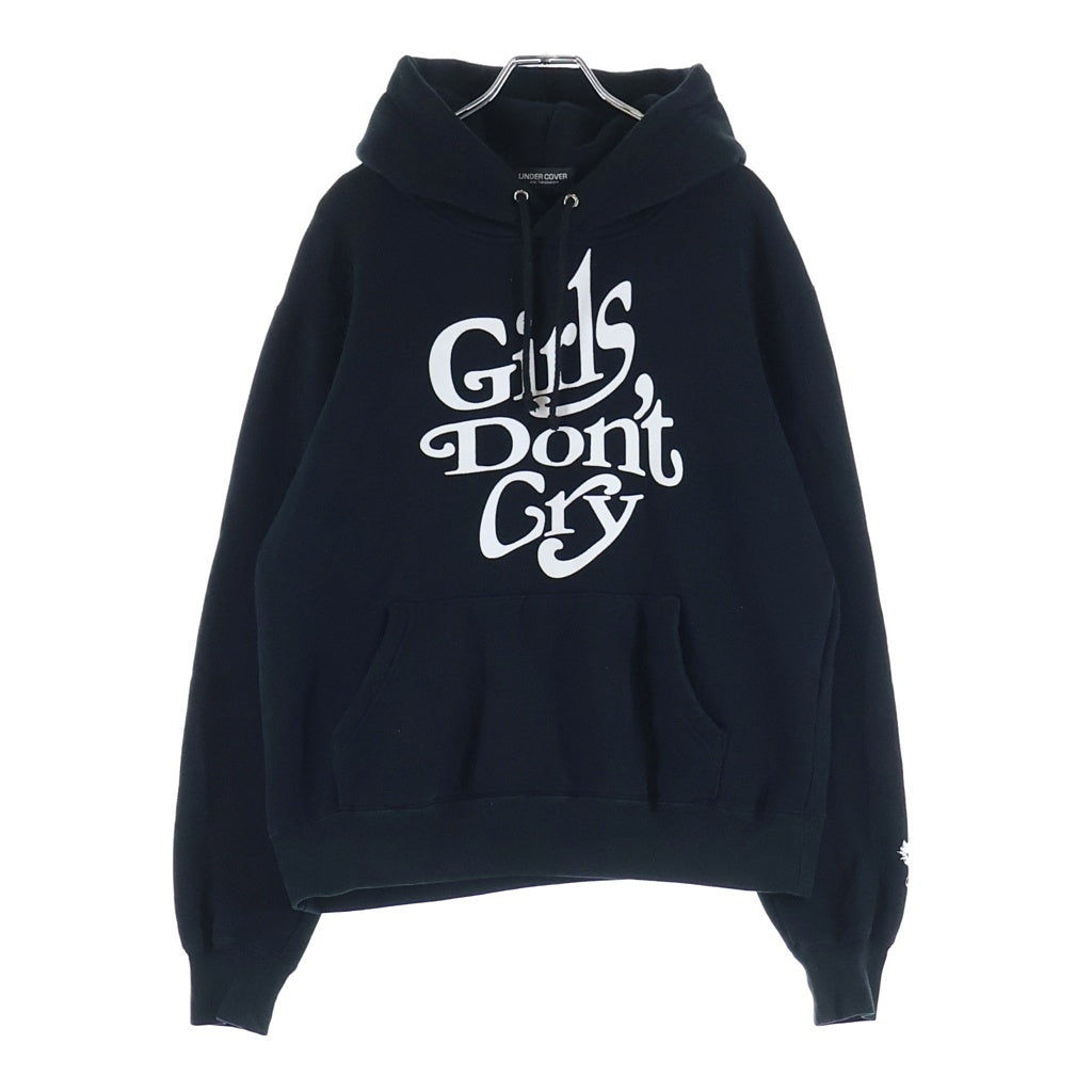 UNDERCOVER(アンダーカバー) × Girls Don't Cry ガールズドンクライ フロントロゴプリント プルオーバースウェットパーカー フーディー ブラック MUU9805-1