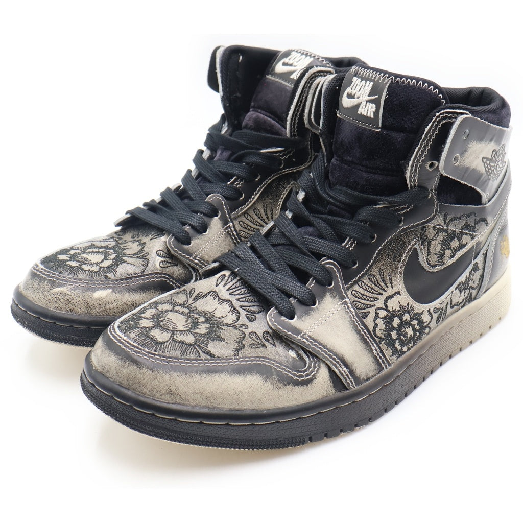 NIKE(ナイキ) AIR JORDAN 1 HIGH ZOOM CMFT 2 Dia De Muertos エアジョーダン1 ハイカットスニーカー ディアデムエルトス グレー US8.5/26.5cm FQ8155-010