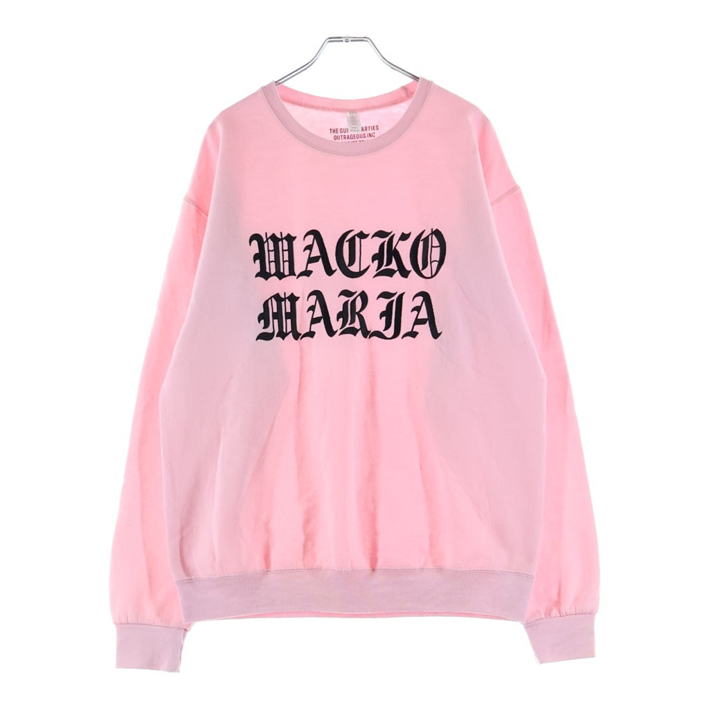 WACKO MARIA(ワコマリア) 22AW CREW NECK SWEAT SHIRT TYPE-1 ロゴエンブロイダリー クルーネックスウェットシャツ トレーナー ピンク 22FW-WMC-SS01
