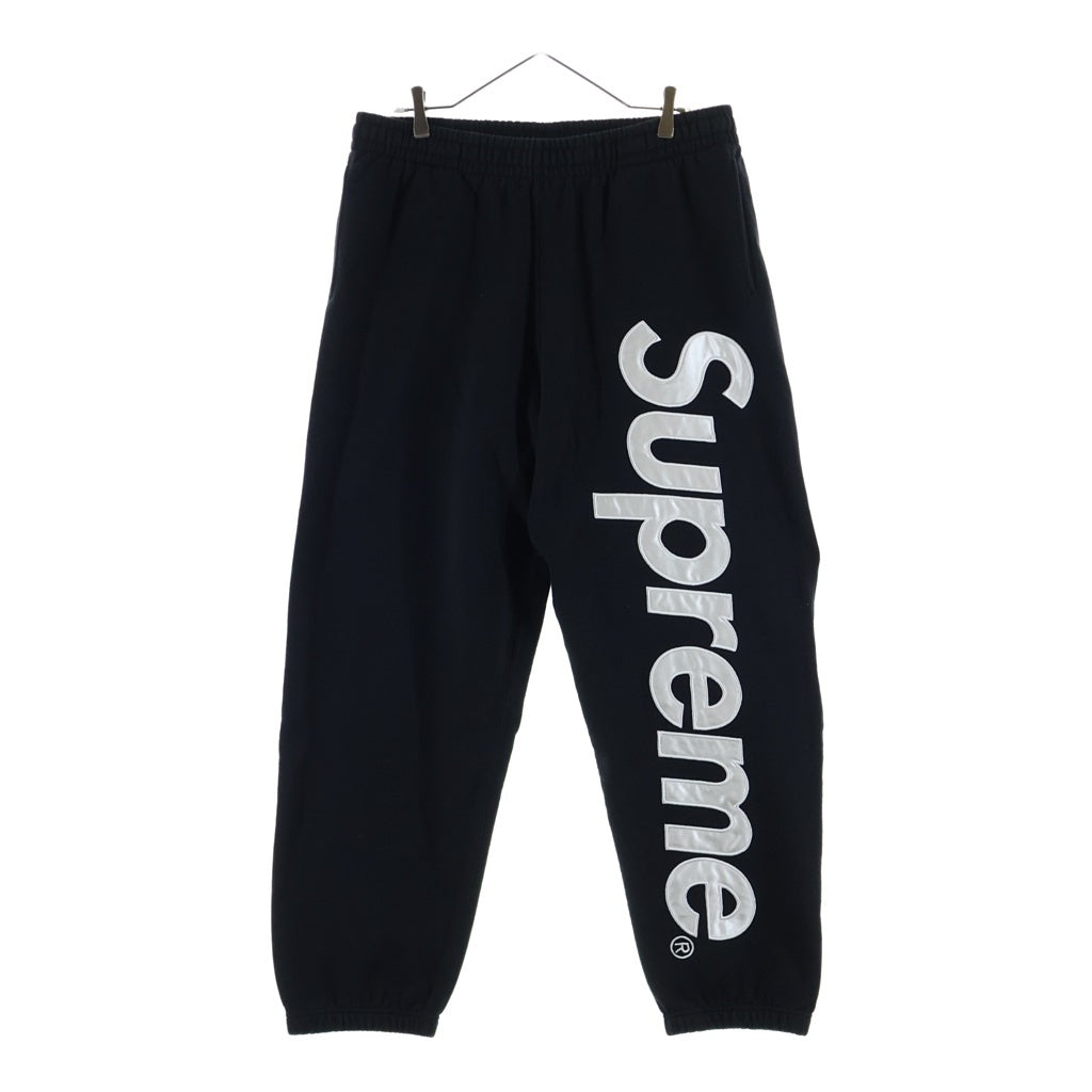 SUPREME(シュプリーム) 24AW Satin Applique Sweatpant サテン ロゴアップリケ スウェットパンツ ブラック