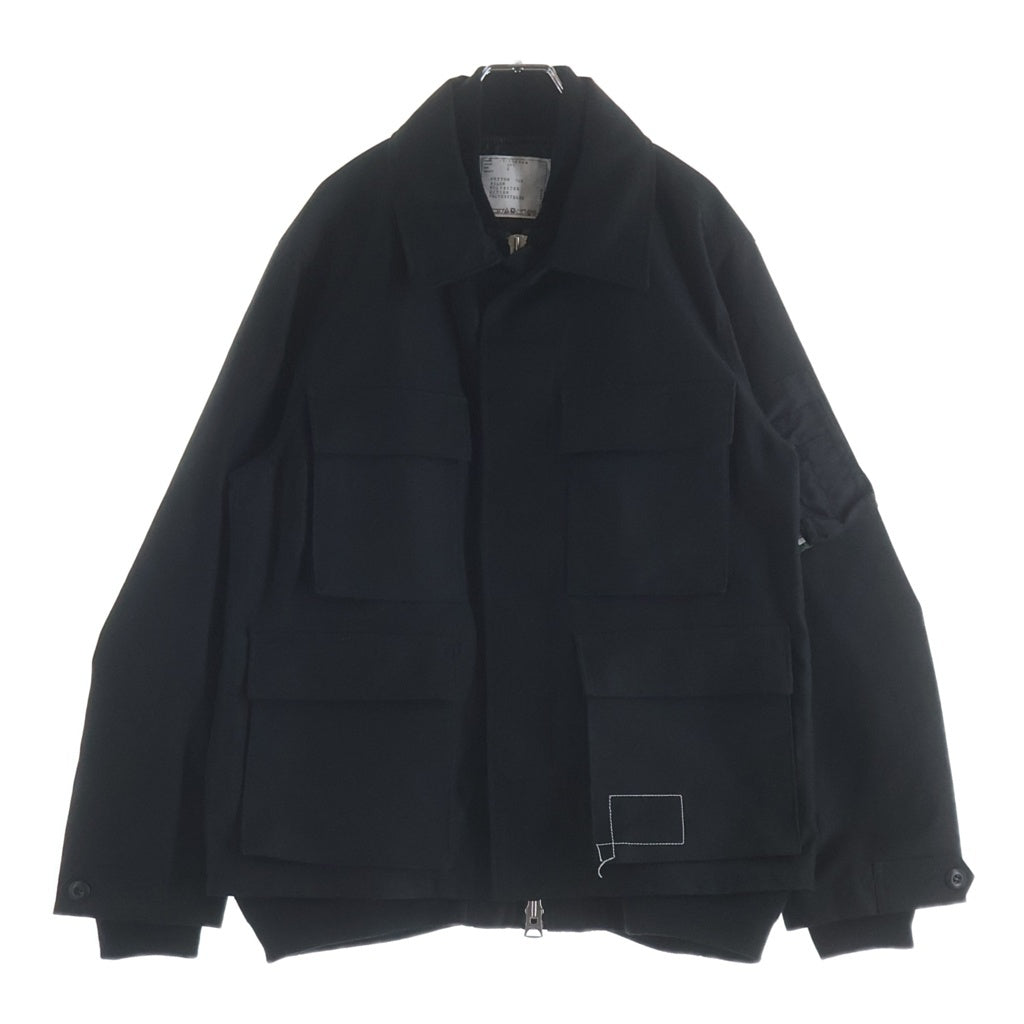 Sacai(サカイ) 25SS ×WTAPS COTTON BACK SATIN JACKET ダブルタップス コットン バック サテン ワークジャケット ブラック 25-03694M