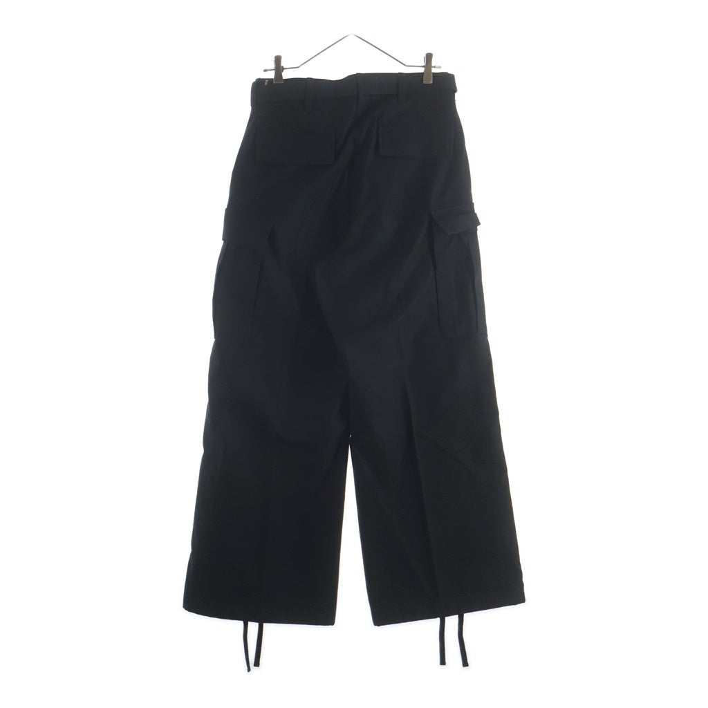 Sacai(サカイ) 25SS ×WTAPS COTTON BACK SATIN PANTS ダブルタップス コットン バック サテン カーゴパンツ ブラック 25-03695M