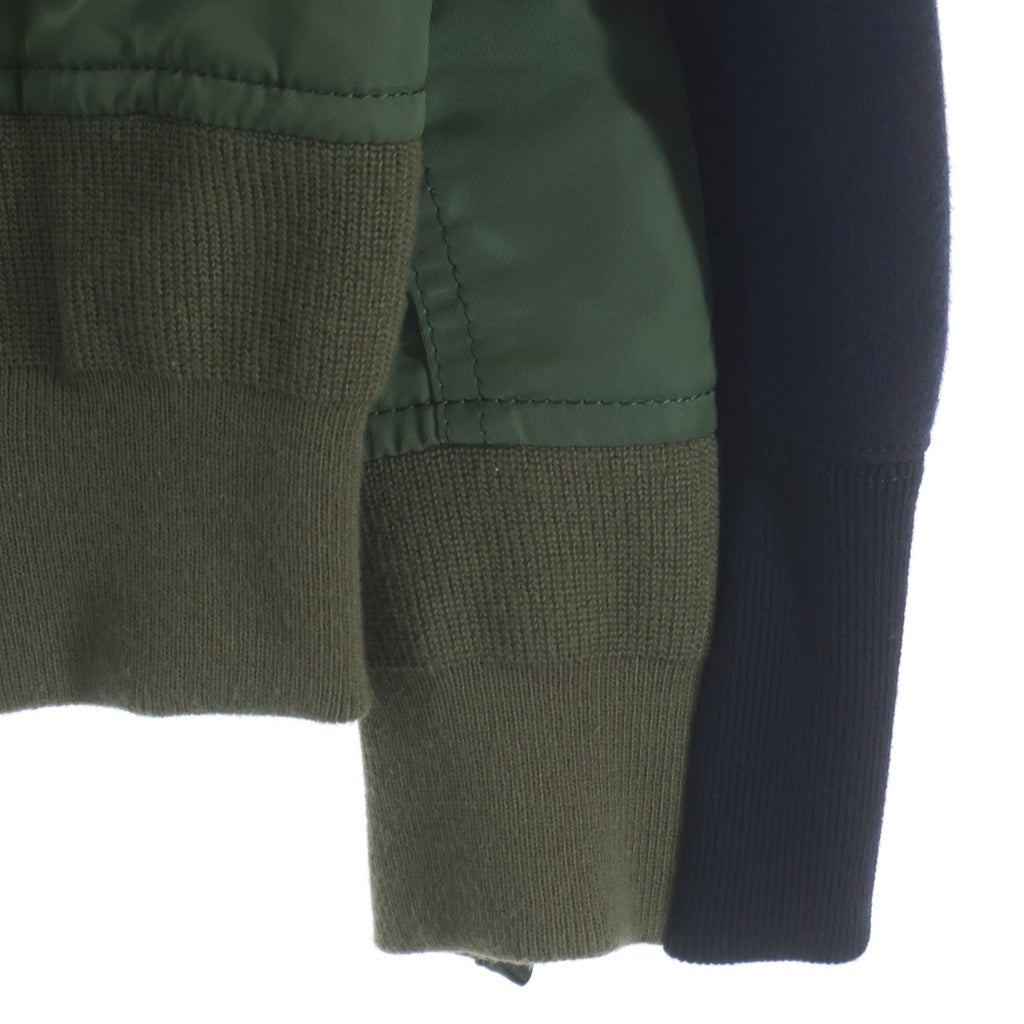 Sacai(サカイ) 23AW HYBRID PARKA ハイブリッド ドッキング プルオーバースウェットパーカー フーディー ネイビー/カーキ SCM-057