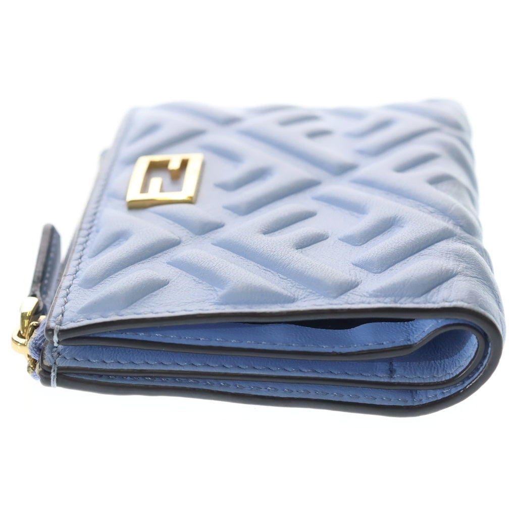 FENDI(フェンディ) FFロゴ ナッパレザー ウォレット 二つ折り財布 ブルー 8M0447 レディース