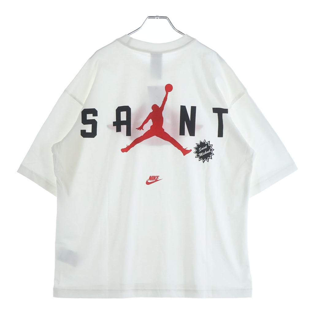 NIKE(ナイキ) 26SS ×SAINT MICHAEL M J SM SS TEE セントマイケル 両面ロゴTシャツ 半袖クルーネックカットソー ホワイト SM-MK8-0000-J07 FV4716-100