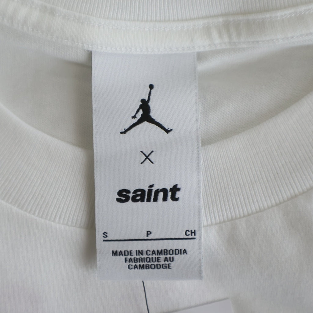 NIKE(ナイキ) 26SS ×SAINT MICHAEL M J SM SS TEE セントマイケル 両面ロゴTシャツ 半袖クルーネックカットソー ホワイト SM-MK8-0000-J07 FV4716-100