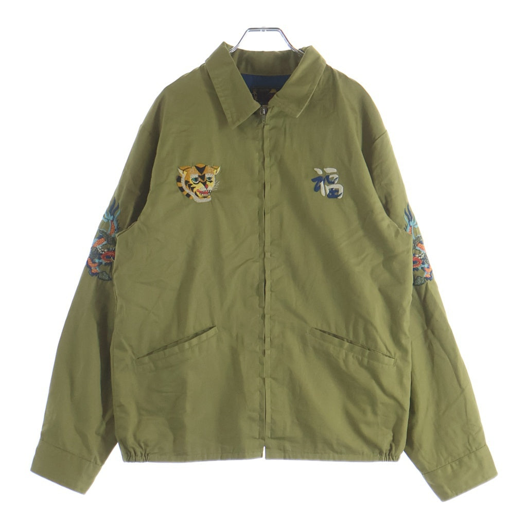 東洋エンタープライズ(トウヨウエンタープライズ) LATE 1960S STYLE COTTON VIETNUM JACKET 刺繍デザイン コットンベトナムジャケット ベトジャン ジップアップブルゾン カーキ TT15684