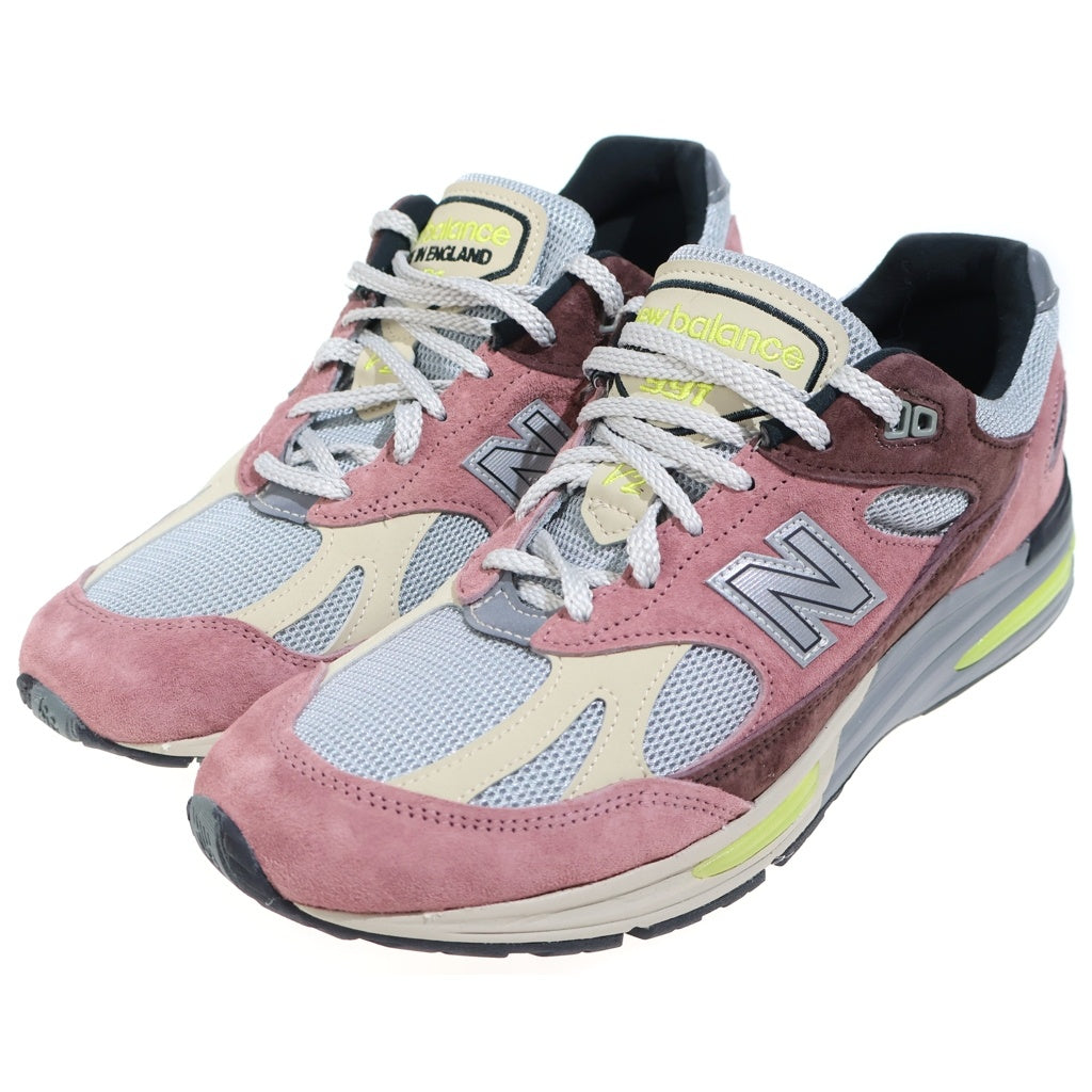 New Balance(ニューバランス) U991MG2 991V2 スウェード ローカットスニーカー ピンク/グレー US9.5/27.5cm