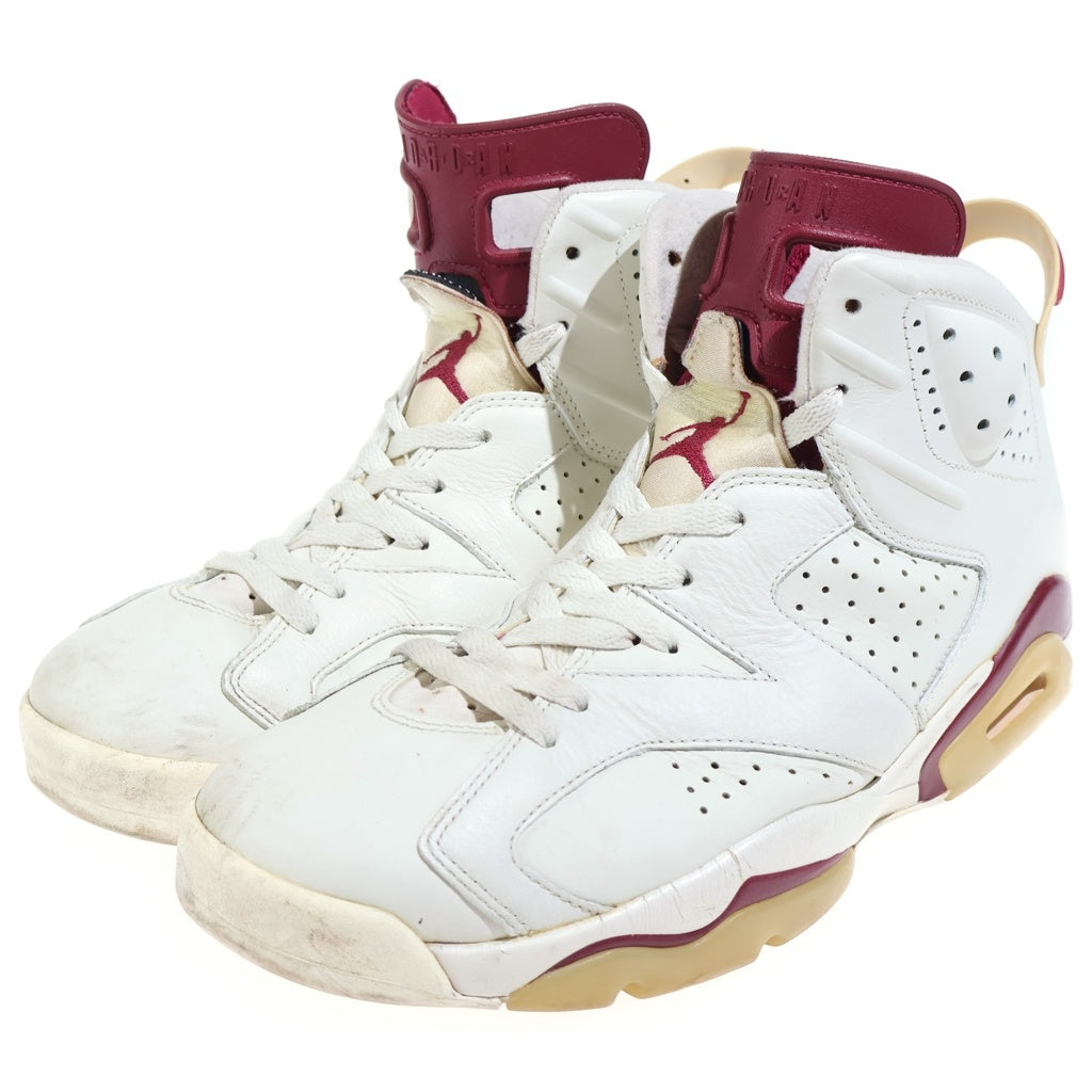 NIKE(ナイキ) 【観賞用2015年製】AIR JORDAN 6 RETRO MAROON エアジョーダン レトロ マルーン ハイカットスニーカー ホワイト US10.5/28.5cm 384664-116