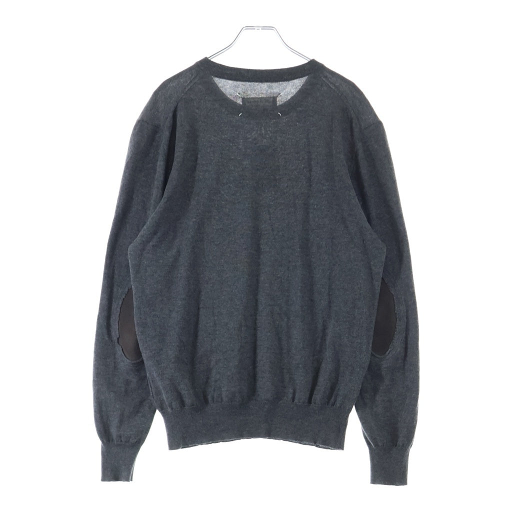 Maison Margiela(メゾンマルジェラ) KNIT PULLOVER エルボーパッチ ハイゲージ コットンウール プルオーバーニットセーター S50HA0845