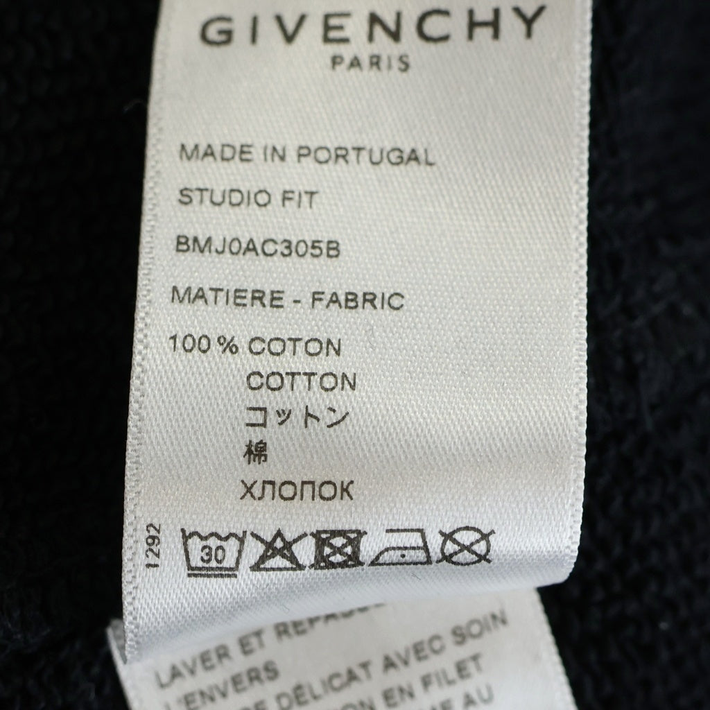 GIVENCHY(ジバンシィ) 胸テープデザイン クルーネックスウェットトレーナー ブラック BMJ0AC305B