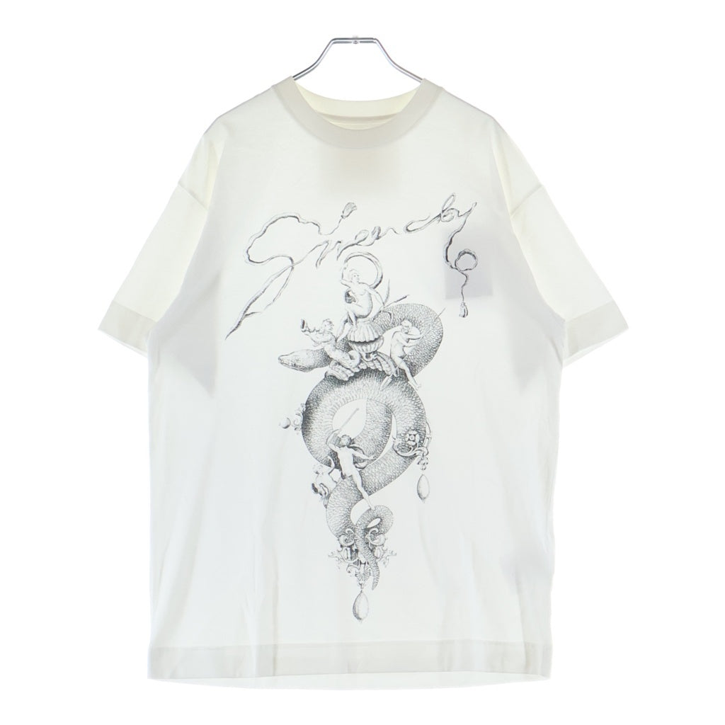 GIVENCHY(ジバンシィ) SNAKE PRINT T-SHIRT フロントスネークプリントTシャツ 半袖クルーネックカットソー ホワイト BM71MG3YPX