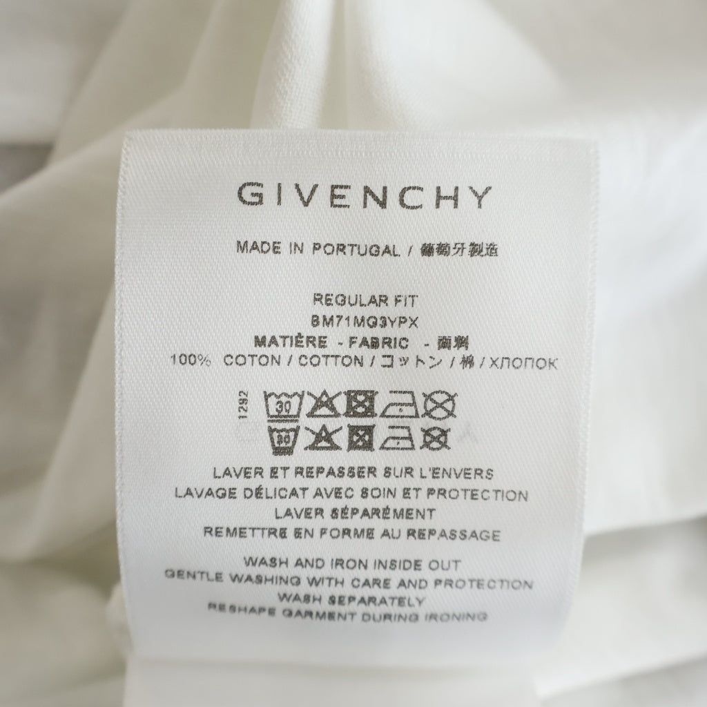 GIVENCHY(ジバンシィ) SNAKE PRINT T-SHIRT フロントスネークプリントTシャツ 半袖クルーネックカットソー ホワイト BM71MG3YPX