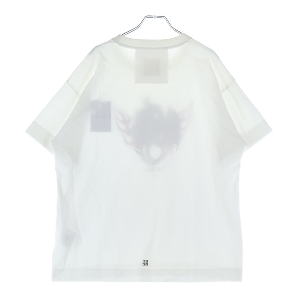 GIVENCHY(ジバンシィ) 24SS BOXY S/S T-SHIRT フロントプリントTシャツ 半袖クルーネックカットソー ホワイト BM71JB3YJY