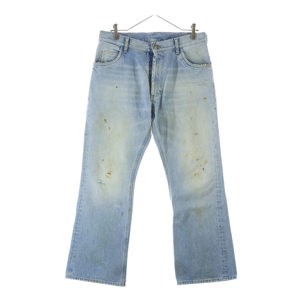 MM6 Maison Margiela(エムエムシックスメゾンマルジェラ) 22SS Dirty Wash Denim ダーティウォッシュ加工 ジップフライ ブーツカットデニムパンツ インディゴ S30LA0179 S30561
