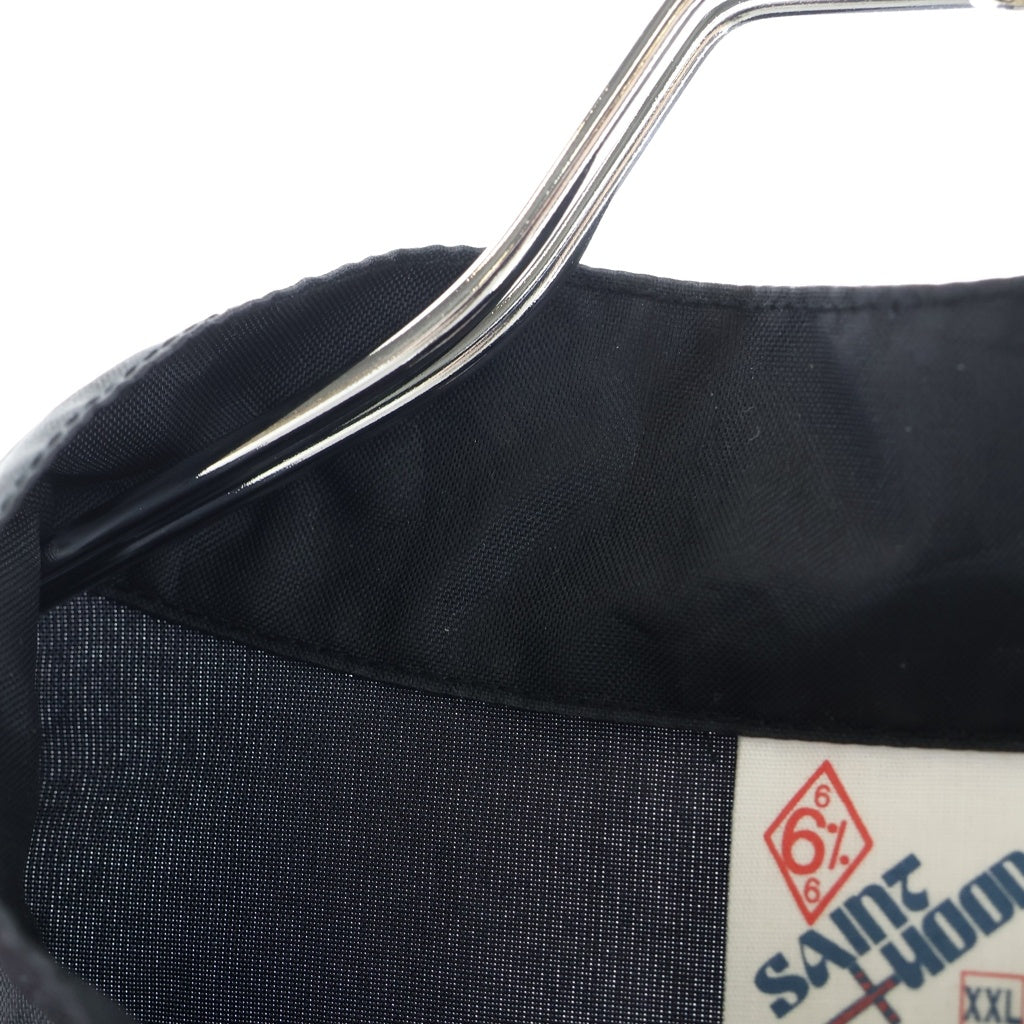 SAINT MICHAEL(セントマイケル) 25SS ×NEIGHBORHOOD STHD . JACKET SNTHD ネイバーフッド モーターサイクルタイプ ナイロンジャケット ジップアップブルゾン ブラック/レッド SM-HR8-0000-C73