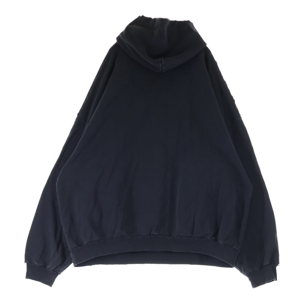 BALENCIAGA(バレンシアガ) 24AW ダメージ加工 ロゴグラフィティ プルオーバースウェットパーカー ブラック 821861 TRVY6