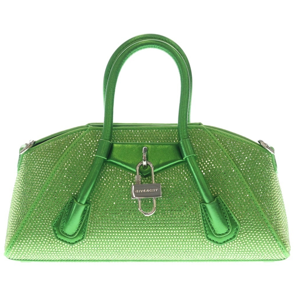 GIVENCHY(ジバンシィ) MINI ANTIGONA STRETCH BAG ミニ アンティゴナ ストレッチ ラインストーン装飾 2WAY ハンドバッグ ショルダーバッグ グリーン BB50RHB1X0 レディース