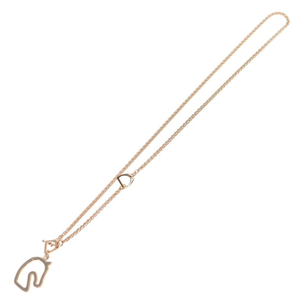 HERMES(エルメス) TONNERRE PM トネール シュヴァル マロングラッセ チェーンネックレス ピンクゴールド レディース