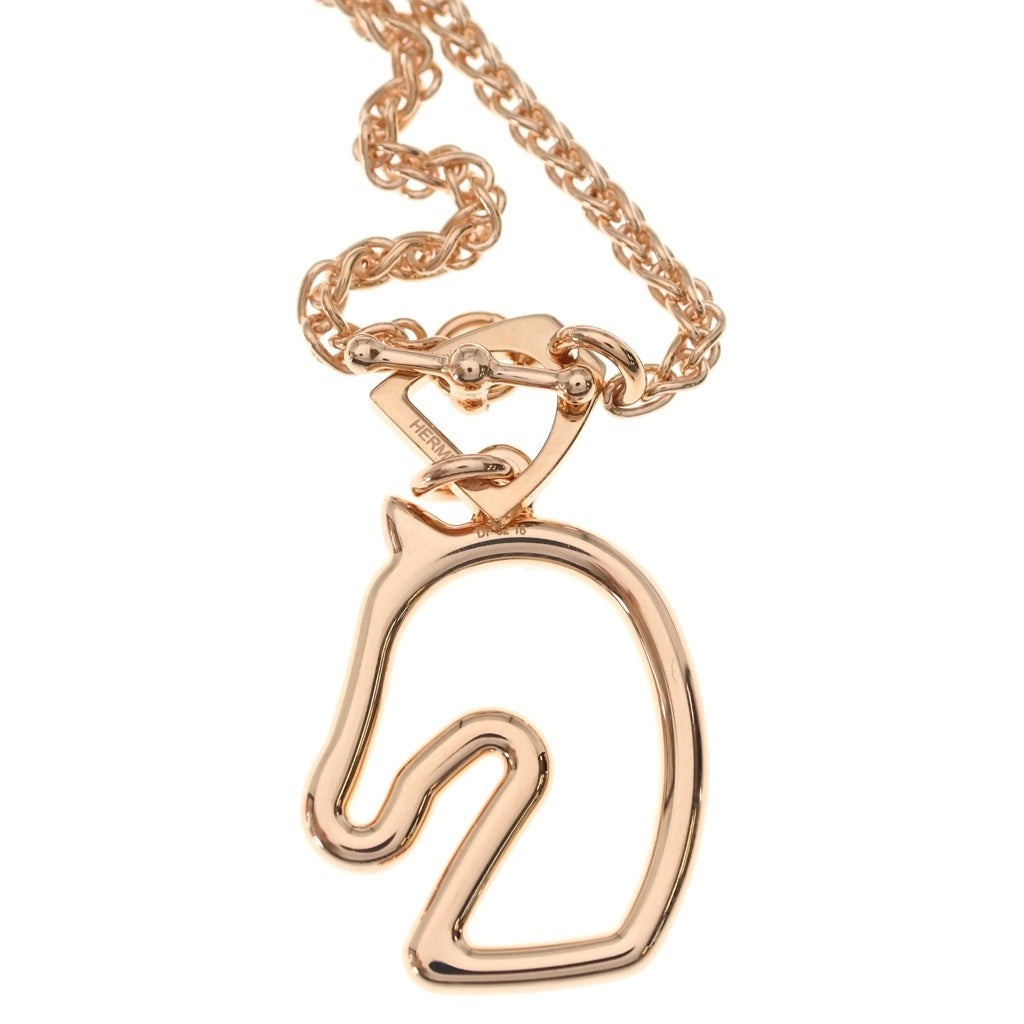 HERMES(エルメス) TONNERRE PM トネール シュヴァル マロングラッセ チェーンネックレス ピンクゴールド レディース