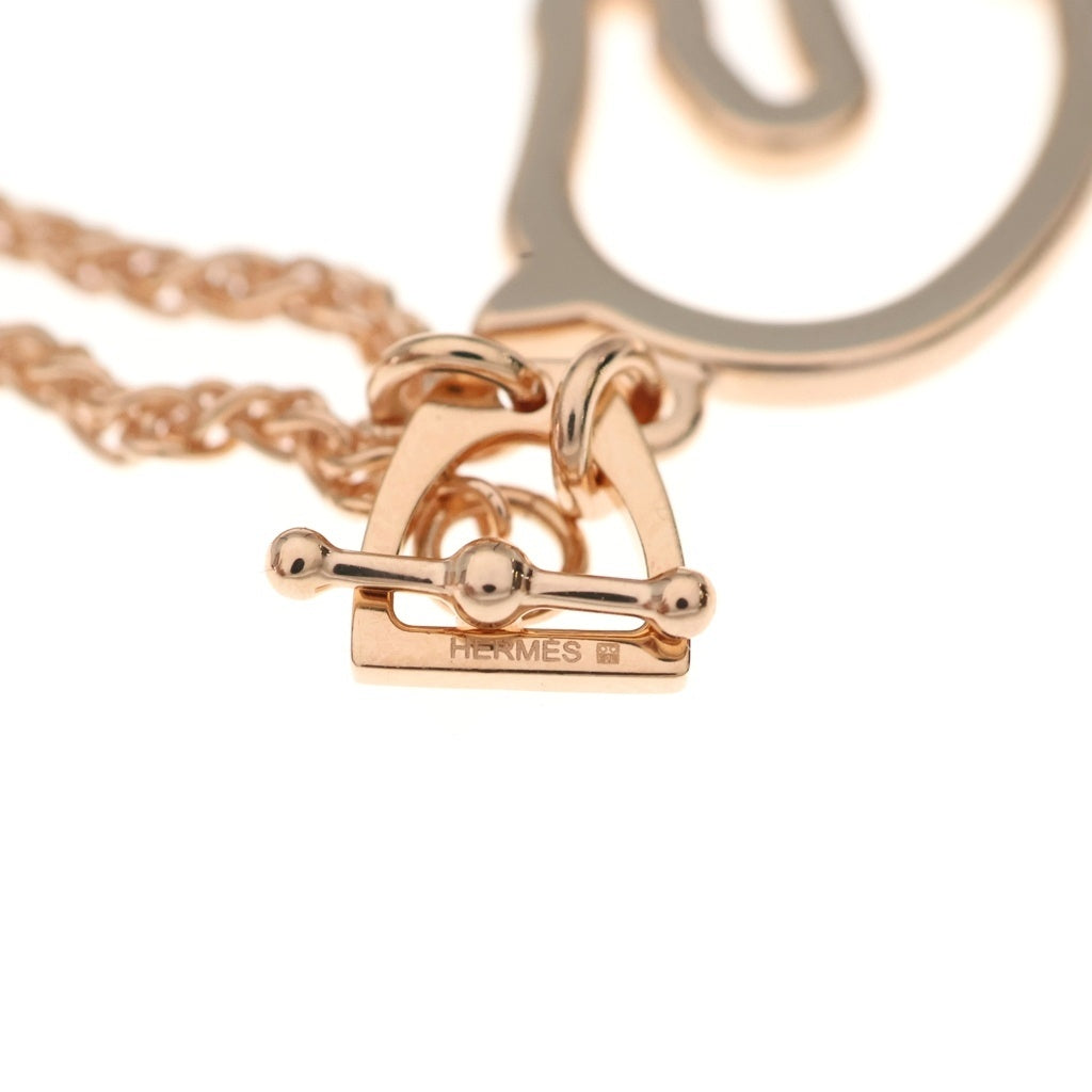 HERMES(エルメス) TONNERRE PM トネール シュヴァル マロングラッセ チェーンネックレス ピンクゴールド レディース