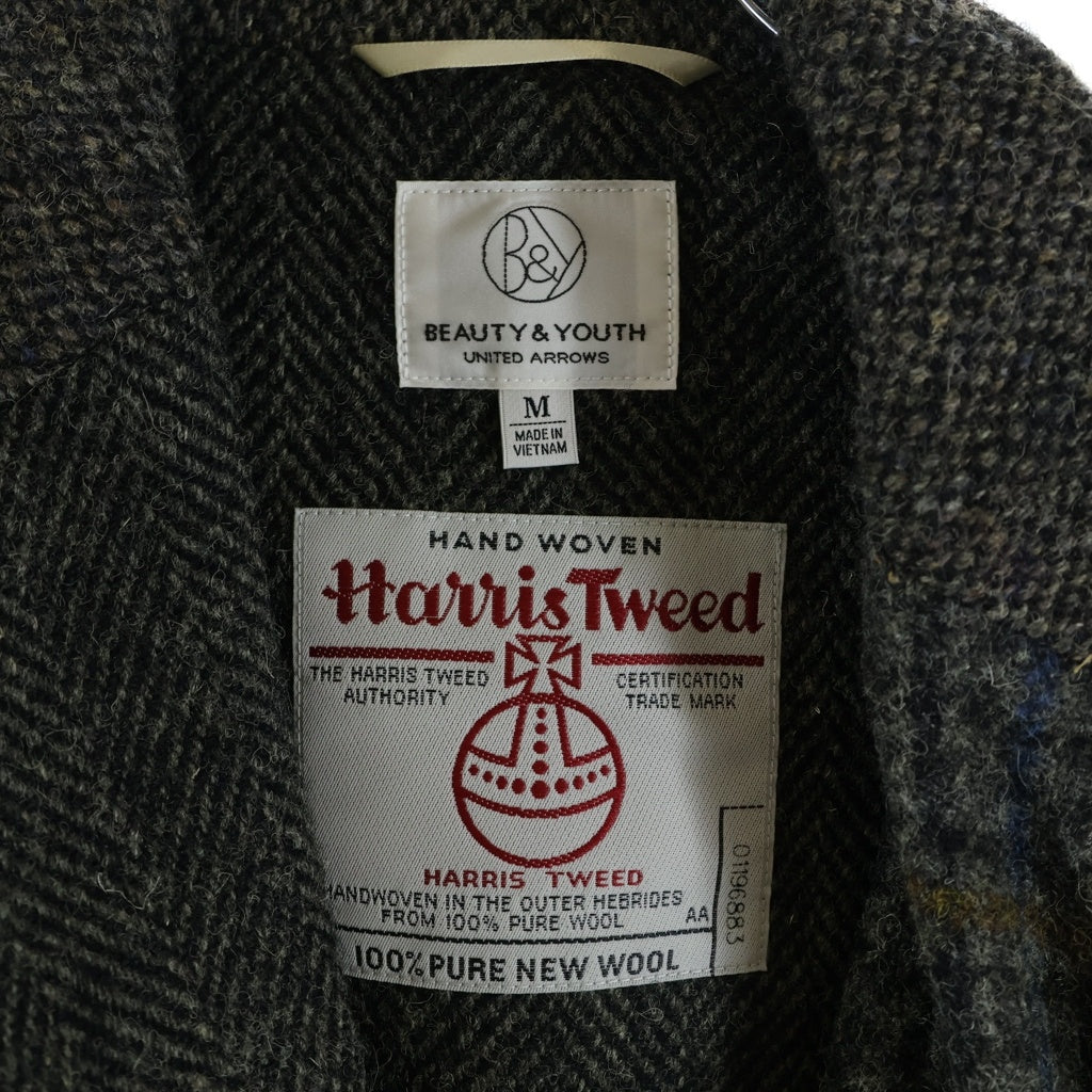 BEAUTY&YOUTH UNITED ARROWS(ビューティーアンドユースユナイテッドアローズ) ×HARIS TWEED ハリスツイード クレイジーパターンカバーオール ツイード 3Bウールテーラードジャケット グレー 1222-139-0704
