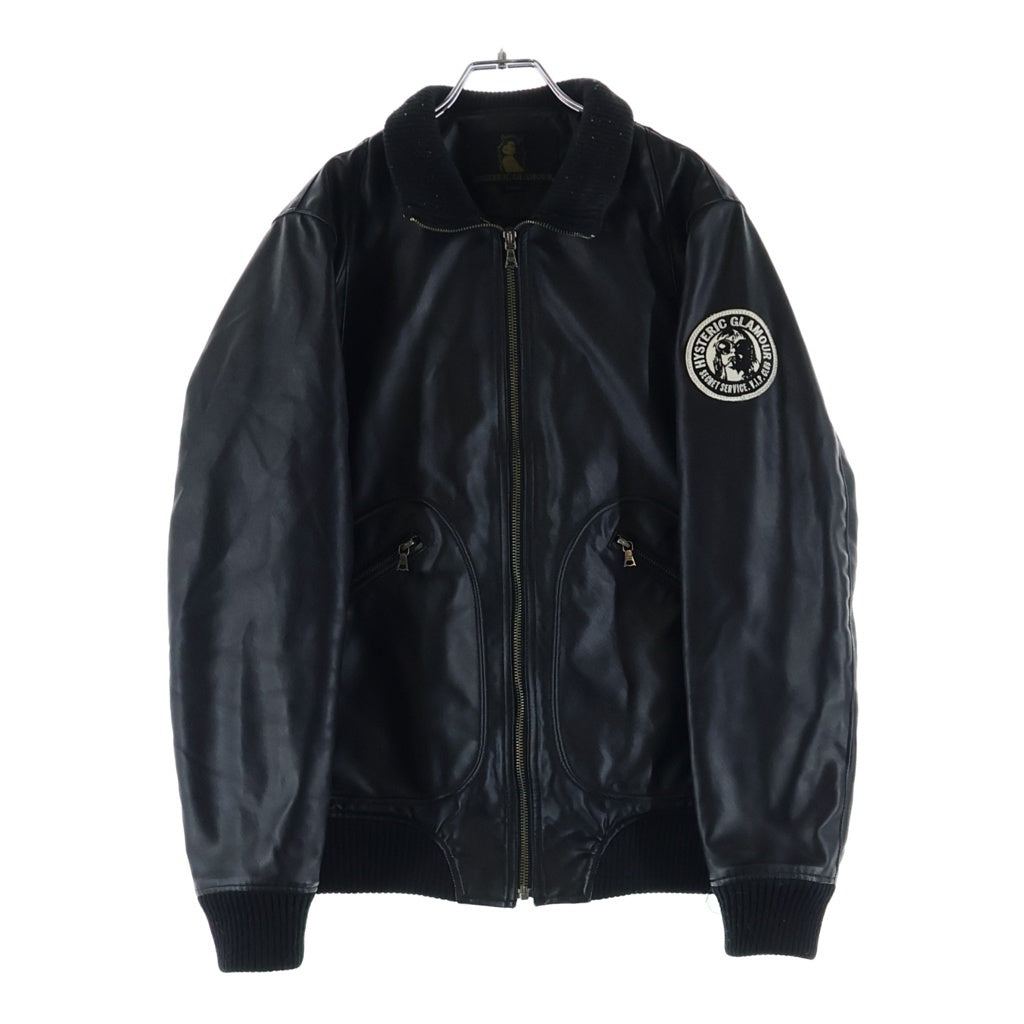 HYSTERIC GLAMOUR(ヒステリックグラマー) プリマロフト ニューレイド ツイルジップアップリブブルゾン ジャケット ブラック 0224AB04