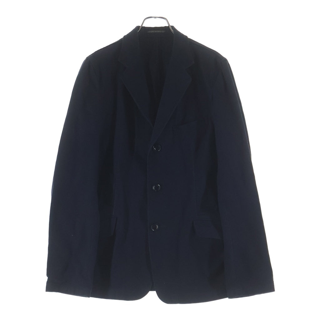 Yohji Yamamoto POUR HOMME(ヨウジヤマモト プールオム) 16SS TAILORED JACKET バックファスナー コットン シングルテーラードジャケット ネイビー HO-J71-042