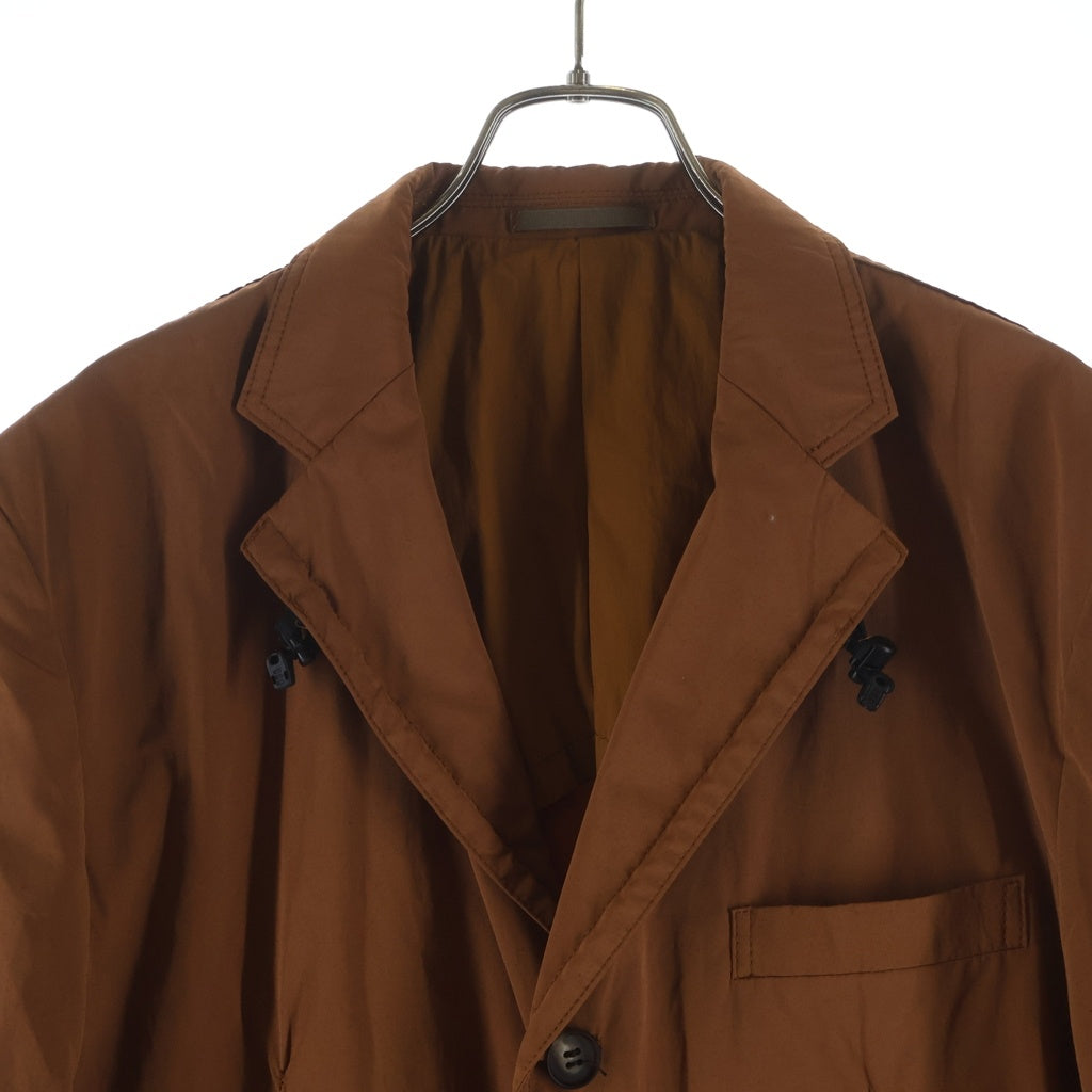 COMME des GARCONS HOMME(コムデギャルソンオム) 22SS AD2021 ポリエステルコットン ボタンアップ テーラードジャケット ブラウン HI‐J014