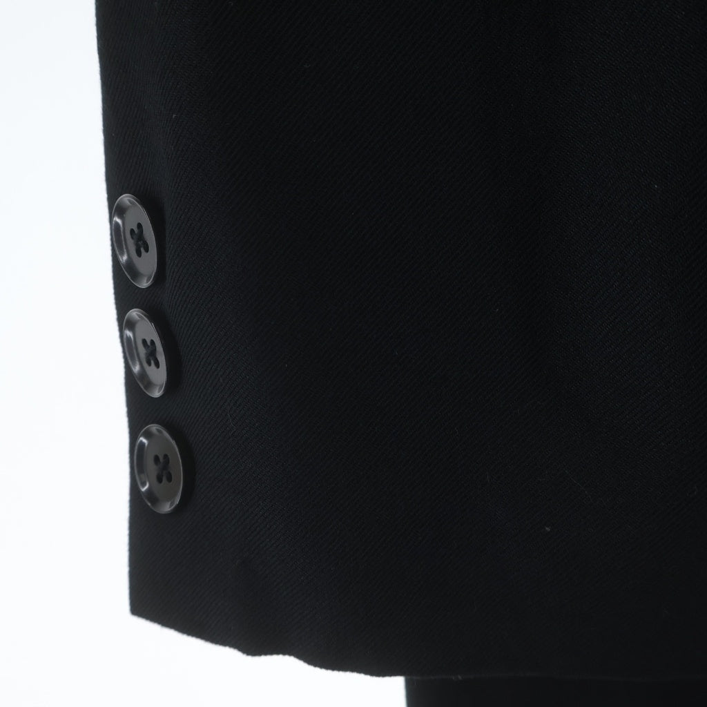 Yohji Yamamoto POUR HOMME(ヨウジヤマモト プールオム) 09AW レーヨンウールギャバ マルチポケット 2ボタン ピークドラペル テーラードジャケット ブラック HZ-J22-200