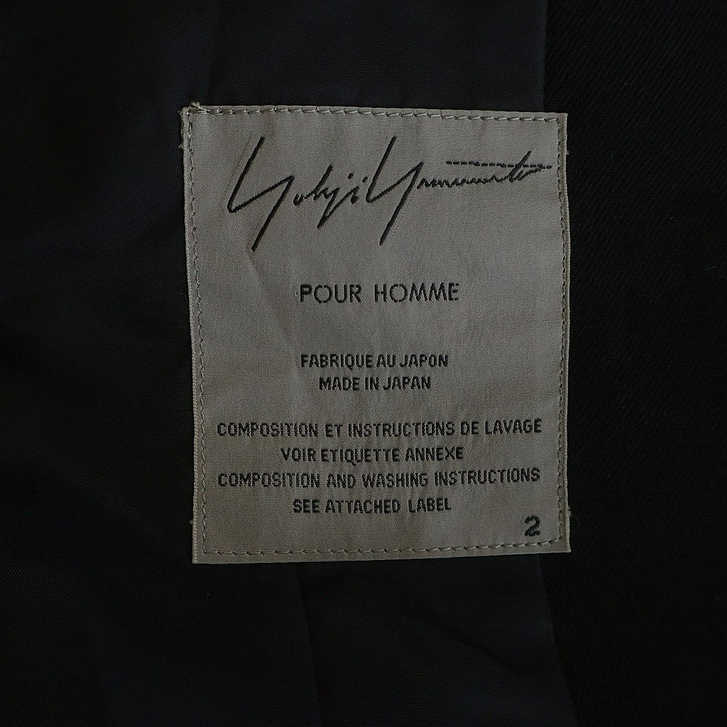 Yohji Yamamoto POUR HOMME(ヨウジヤマモト プールオム) 09AW レーヨンウールギャバ マルチポケット 2ボタン ピークドラペル テーラードジャケット ブラック HZ-J22-200