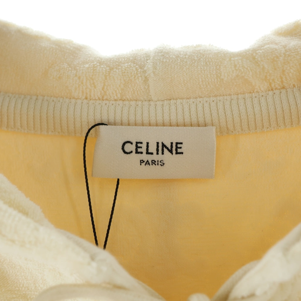 CELINE(セリーヌ) TRIOMPHE BAJA TERRY CLOTH COTTON HOODIE トリオンフ バハ テリークロス パイル地 コットンパーカー フーディー レディース ベージュ RY0760933.01EM