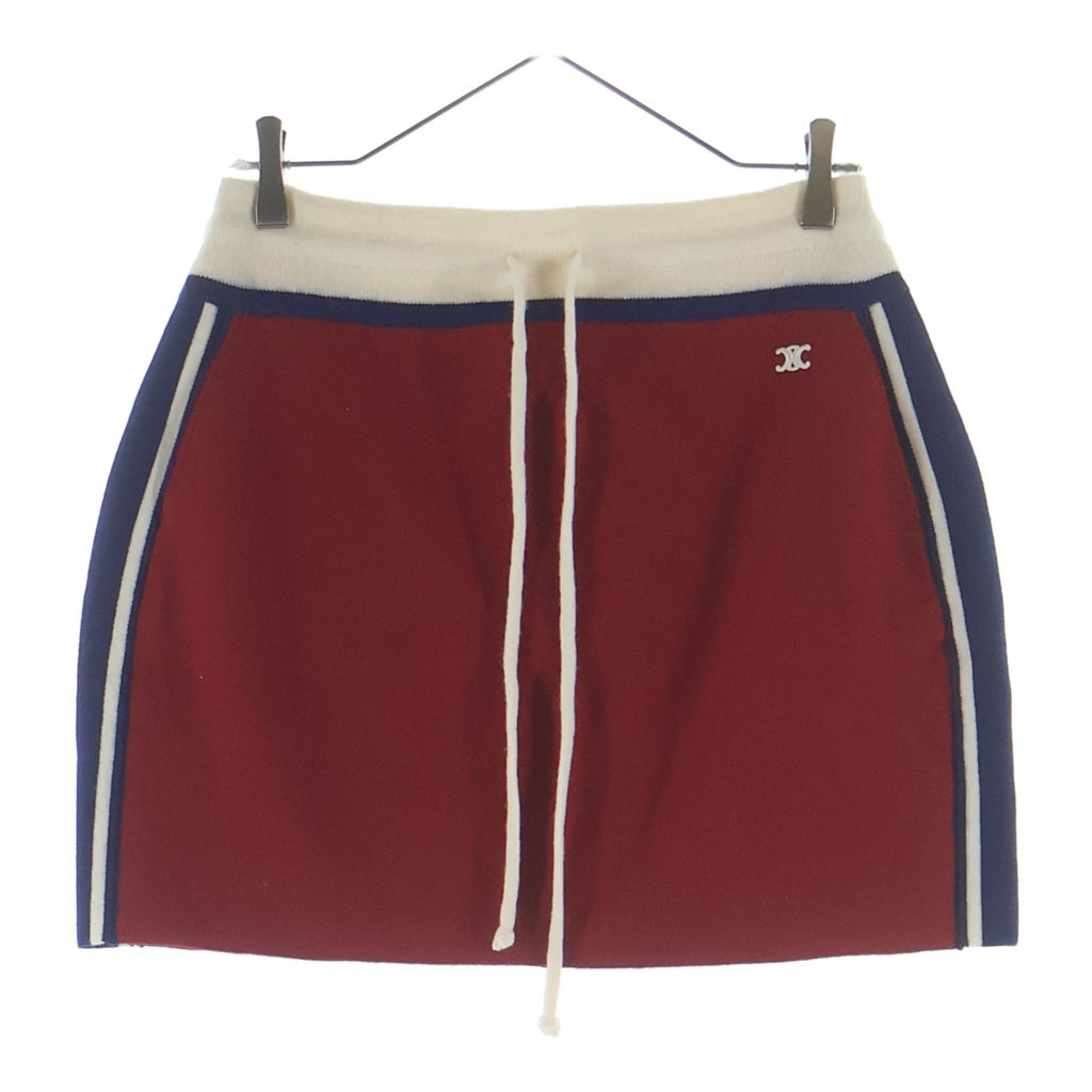 CELINE(セリーヌ) 23SS TRIOMPHE MINI WOOL SKIRT トリオンフ ミニウールスカート レディース レッド/ネイビー 2AE08245T.27RN