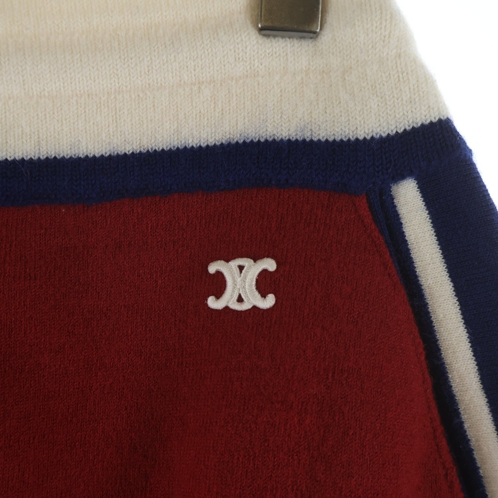 CELINE(セリーヌ) 23SS TRIOMPHE MINI WOOL SKIRT トリオンフ ミニウールスカート レディース レッド/ネイビー 2AE08245T.27RN