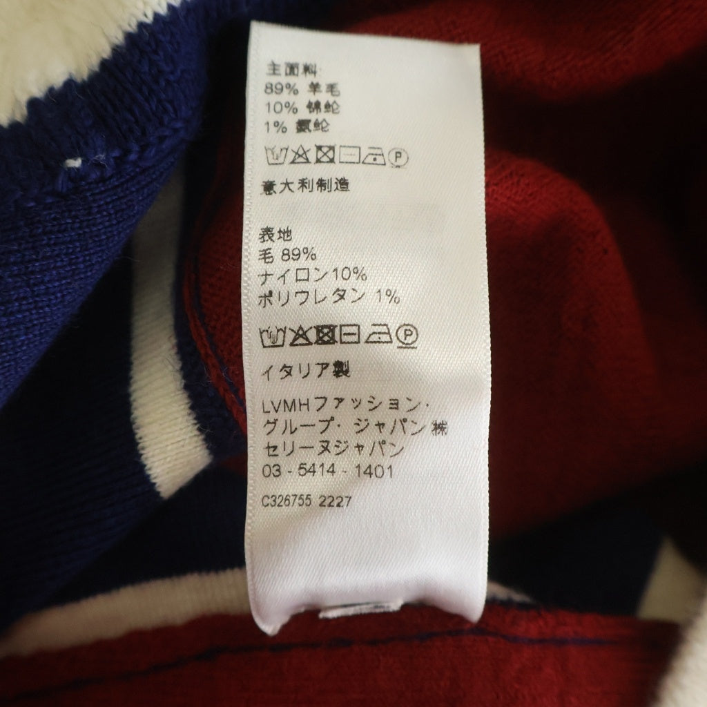 CELINE(セリーヌ) 23SS TRIOMPHE MINI WOOL SKIRT トリオンフ ミニウールスカート レディース レッド/ネイビー 2AE08245T.27RN