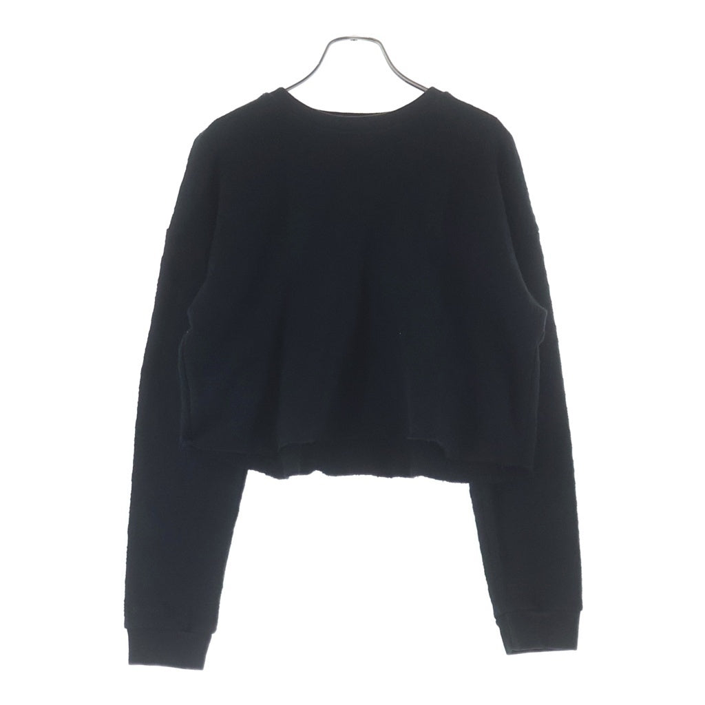 CHROME HEARTS(クロムハーツ) Y NOT VERTICAL LOGO CROPPED SWEATSHIRT CHプラスジャガード クロップドスウェット トレーナー ブラック レディース