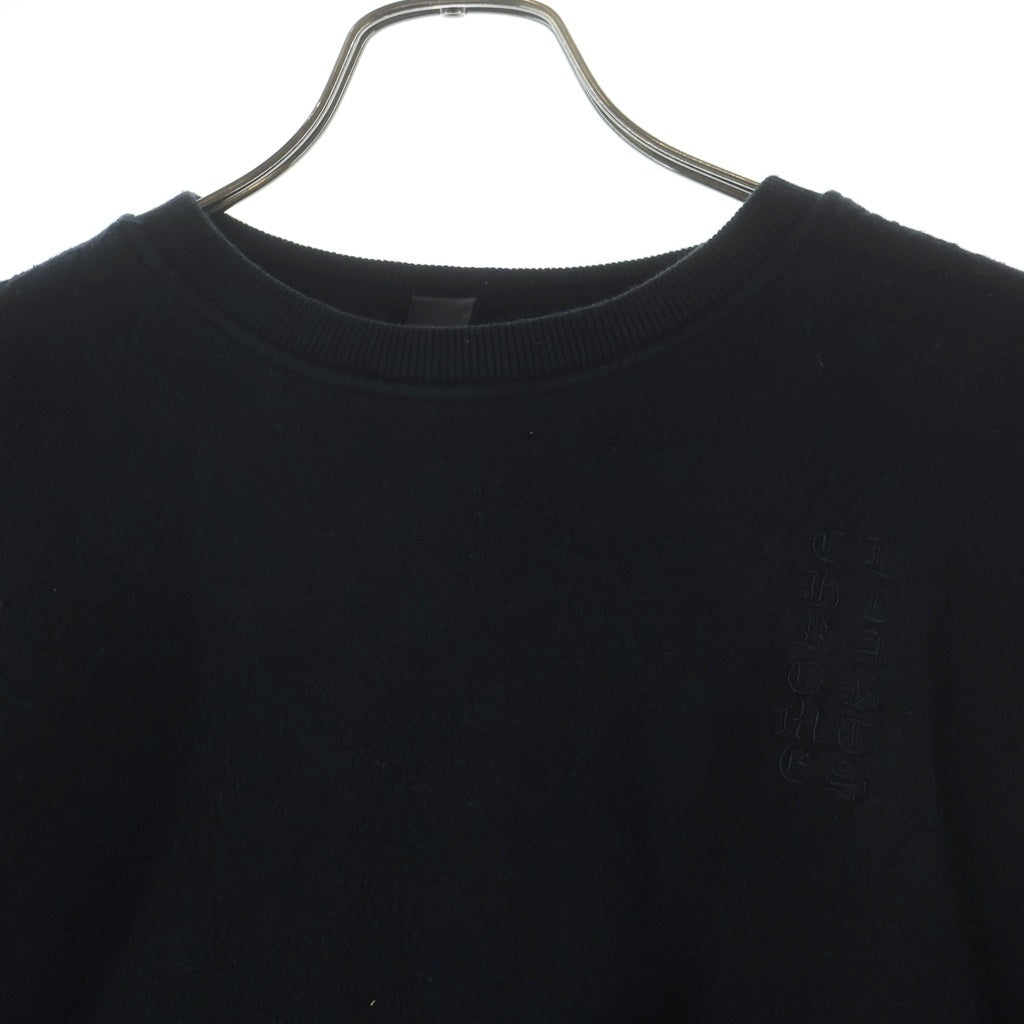 CHROME HEARTS(クロムハーツ) Y NOT VERTICAL LOGO CROPPED SWEATSHIRT CHプラスジャガード クロップドスウェット トレーナー ブラック レディース