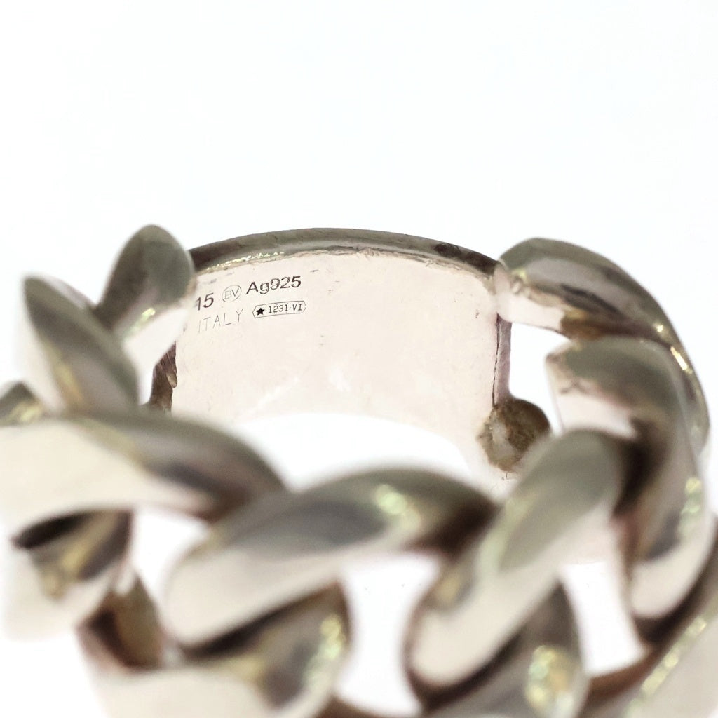 BOTTEGA VENETA(ボッテガヴェネタ) CHAIN PLATE RING チェーン プレートリング シルバー