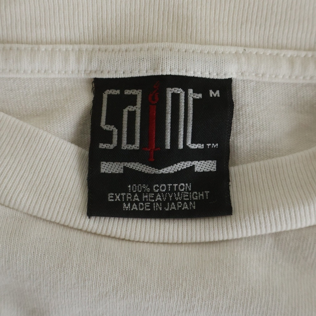 SAINT MICHAEL(セントマイケル) 23SS ×A BATHING APE AP-SS TEE/HVN & HELL アベイシングエイプ フロントプリント クルーネック半袖Tシャツ カットソー ホワイト SM-S23-0000-110