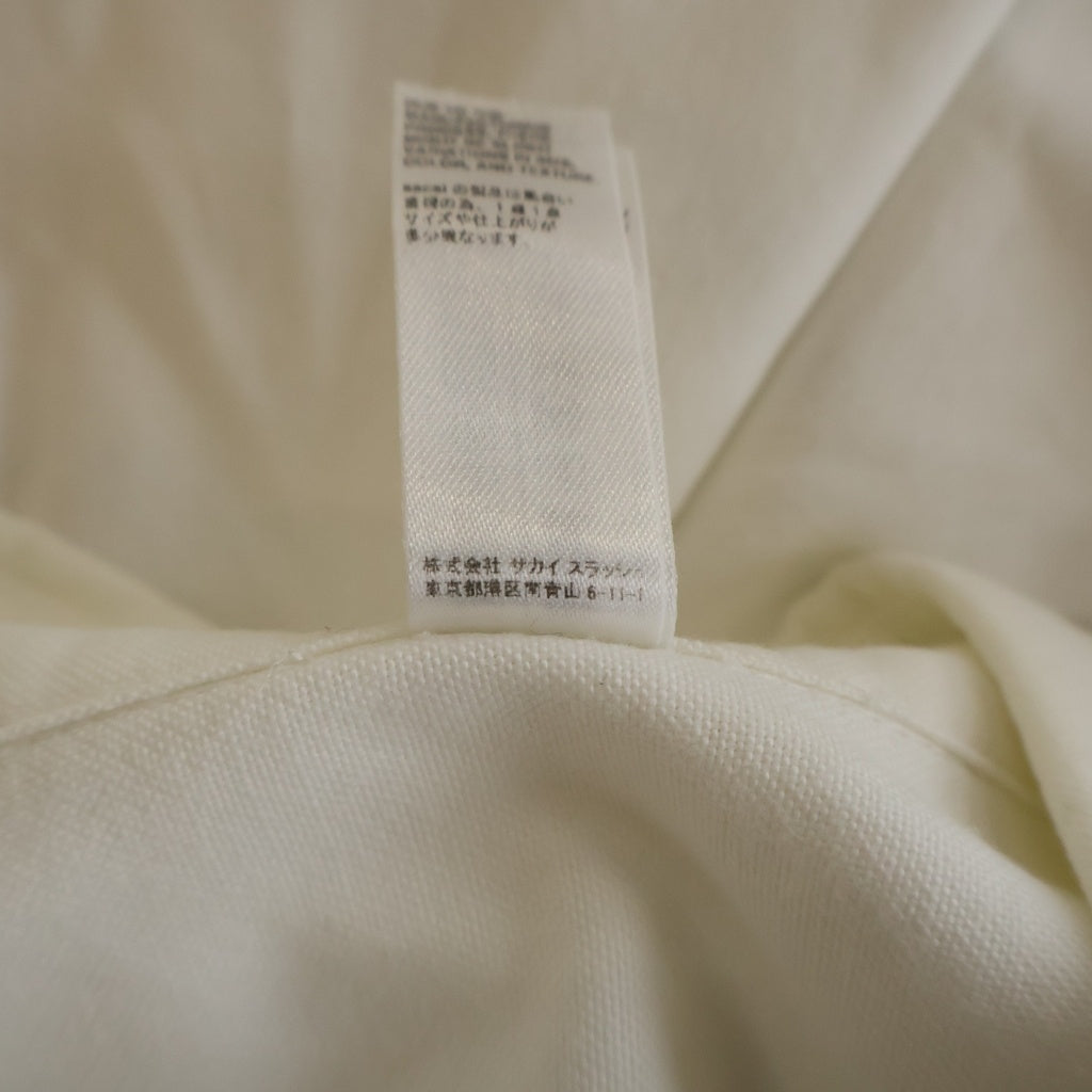 Sacai(サカイ) 17AW ×FRAGMENT DESIGN フラグメントデザイン コットン ロゴプリント 長袖シャツ ホワイト 16-01191M