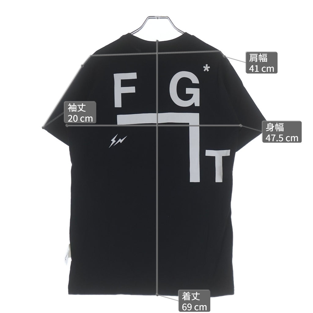 FRAGMENT DESIGN(フラグメントデザイン) ×A-COLD-WALL アコールドウォール フロントプリント コットン クルーネック半袖Tシャツ カットソー ブラック