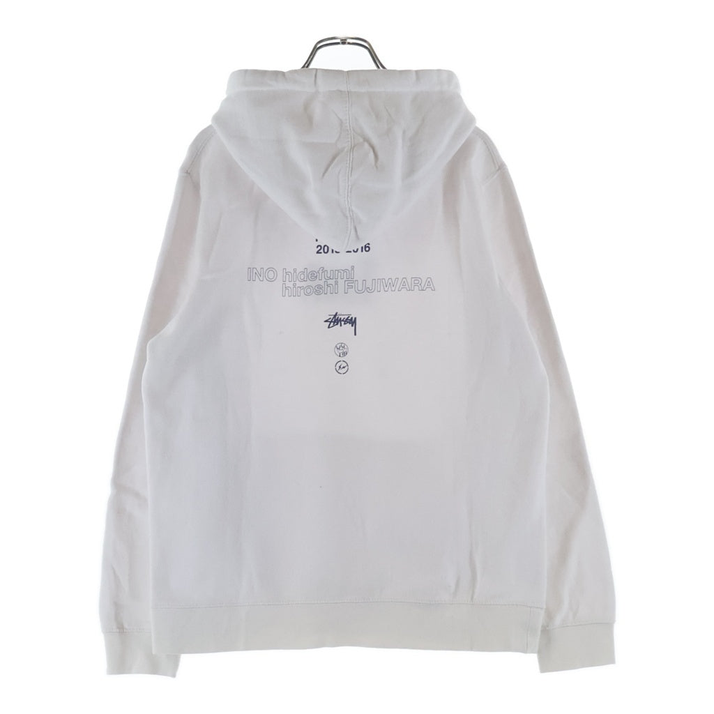 STUSSY(ステューシー) ×FRAGMENT DESIGN THE TOUR フラグメントデザイン ザツアー プルオーバーフーディー パーカー ホワイト